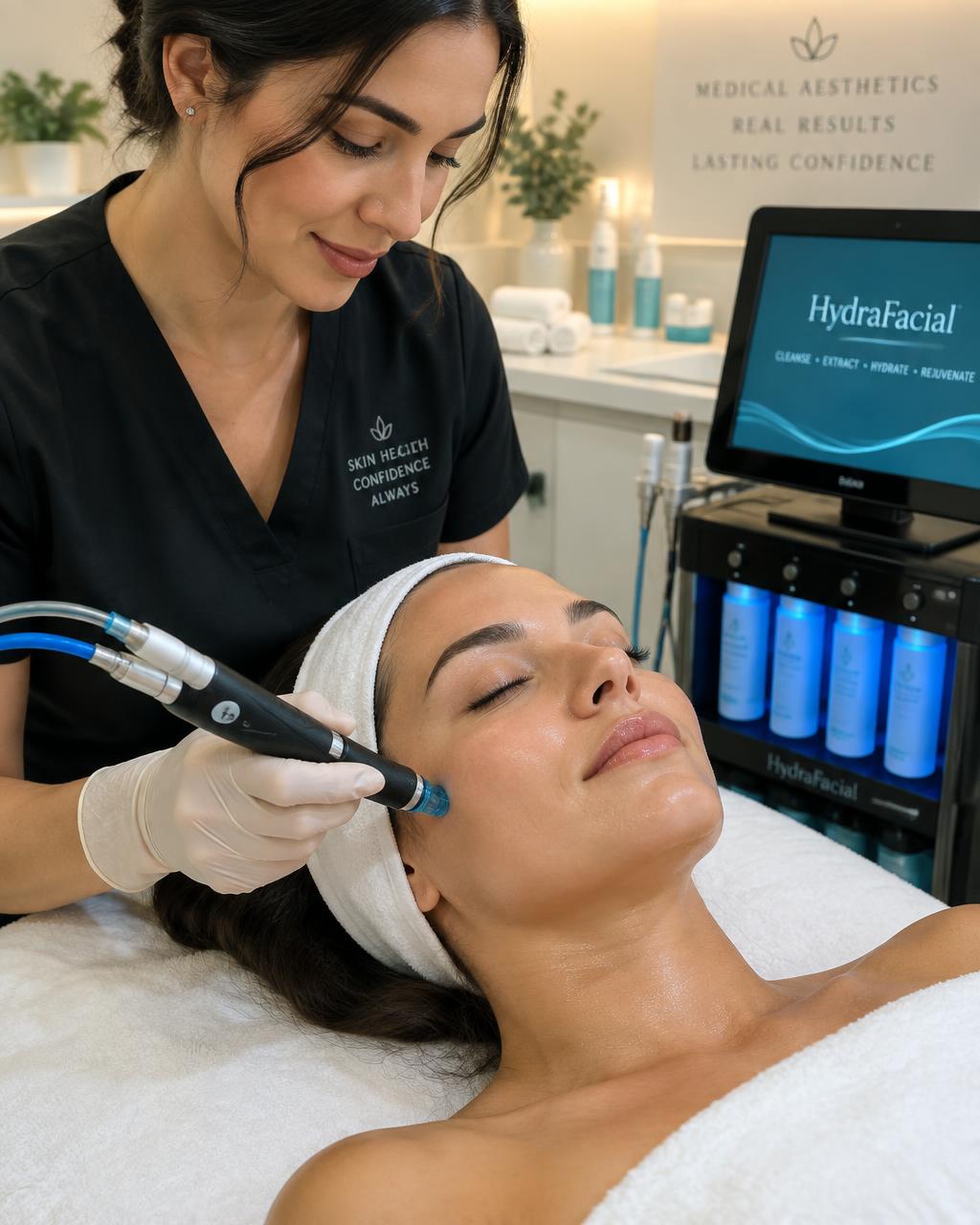 HydraFacial treatment being performed
